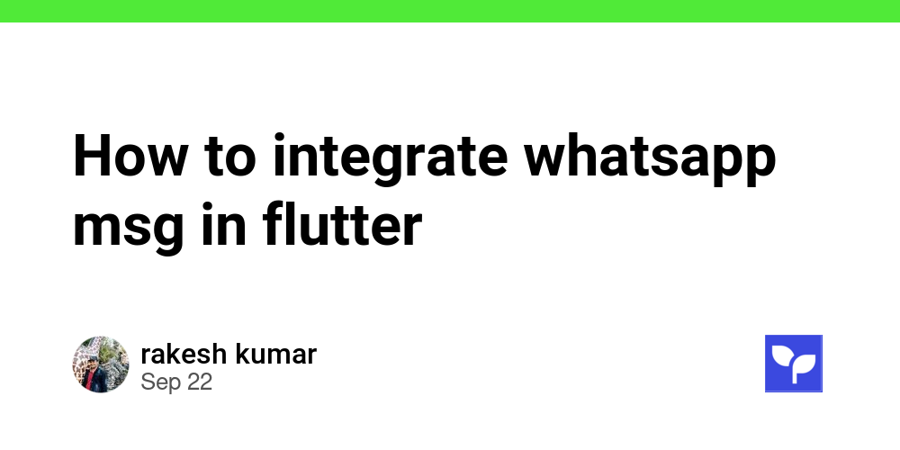 How to integrate whatsapp msg in flutter - Debug School