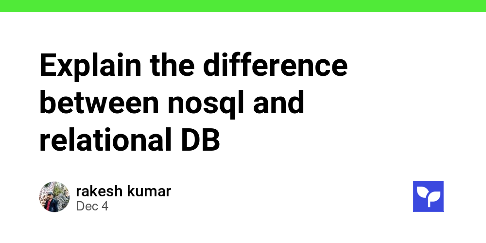 Explain the difference between nosql and relational DB - Debug School
