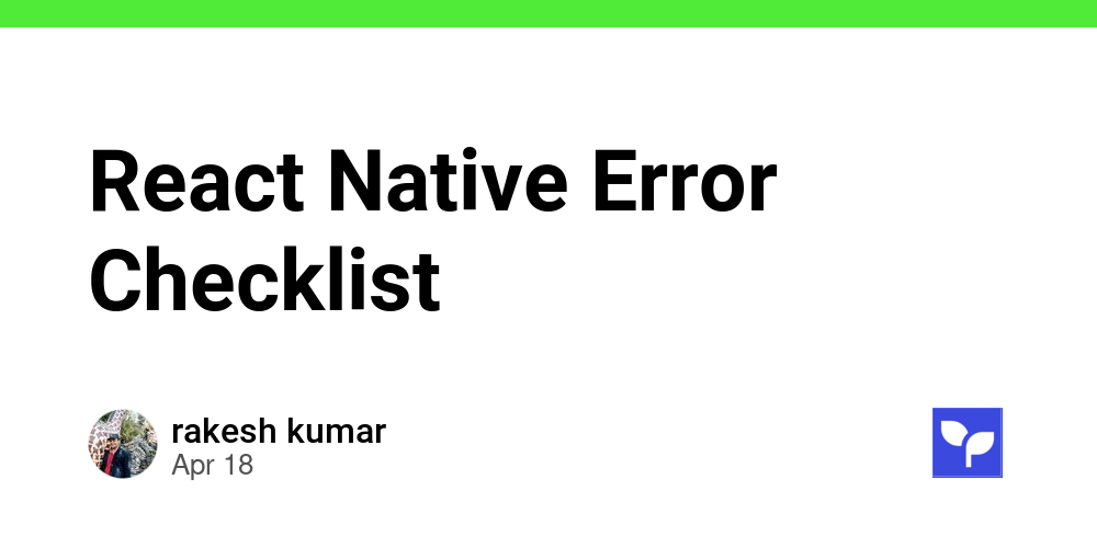 React Native Error Checklist - Debug School