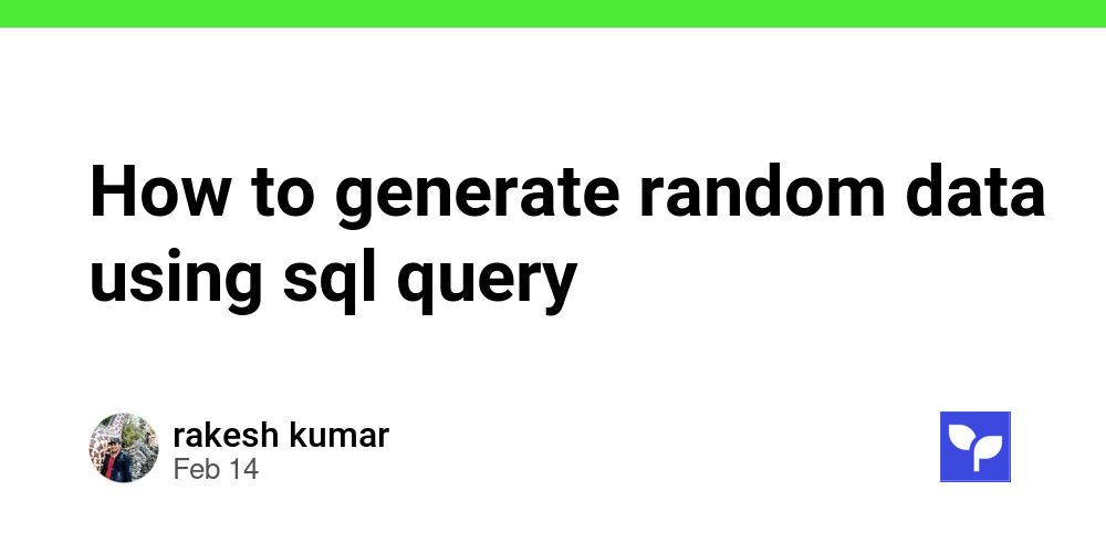 How to generate random data using sql query - Debug School